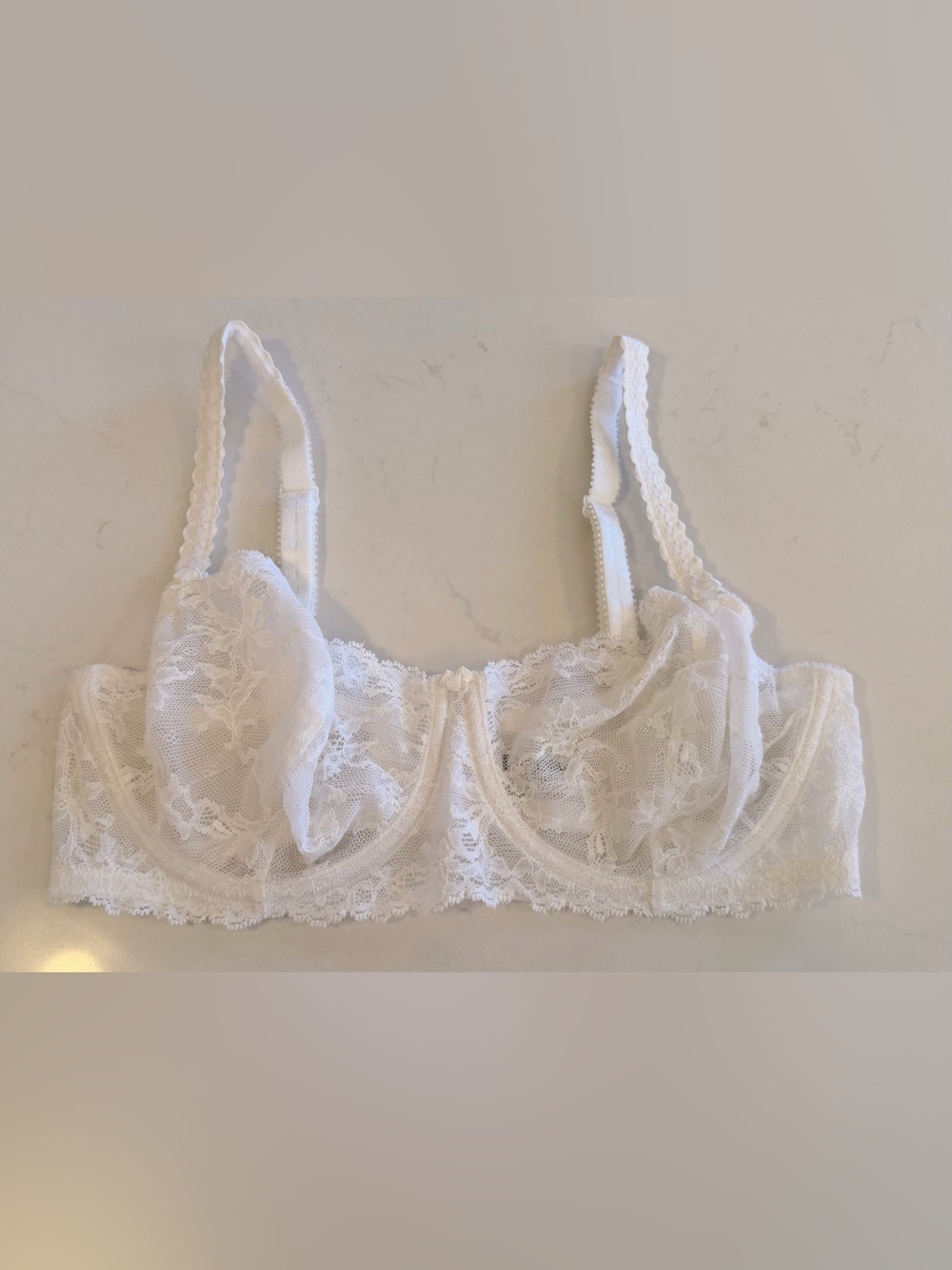 Felina White Sheer Lace Bra Elegance